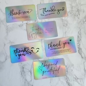 ♥️ 5x25 / 45 Thank Pieces holographic  Thank you cards